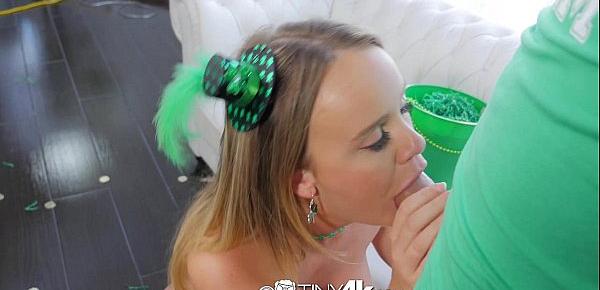  Tiny4K Festive busty Alexis Adams fucks her bf on St Patricks day